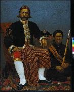 unknow artist Oil painting depicting Raden Wangsajuda, patih of Bandung, West Java oil painting on canvas